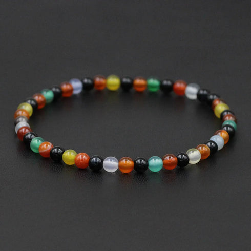 4mm Natural Stone Lapis Lazuli Bead Stretch Bracelet for All