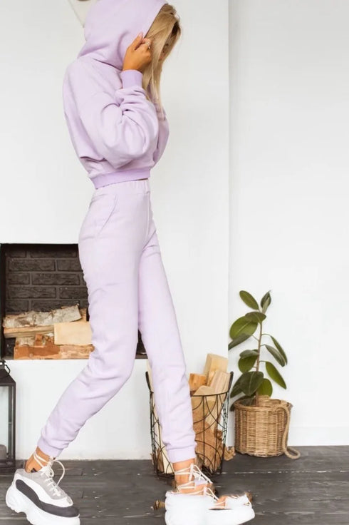 Women's Fleece Hooded Tracksuit Set