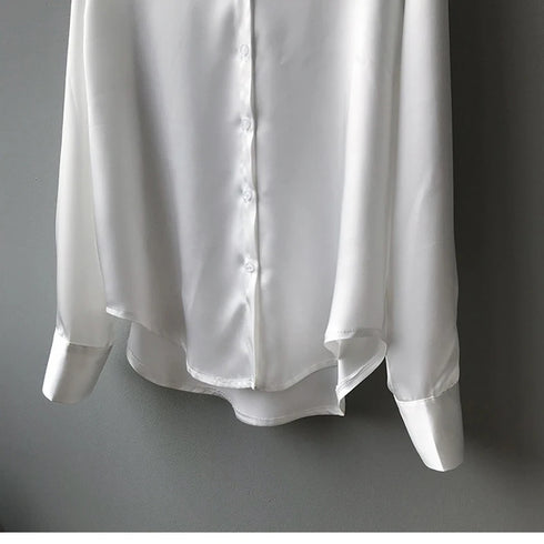 Elegant Turn-Down Collar Blouse for Women