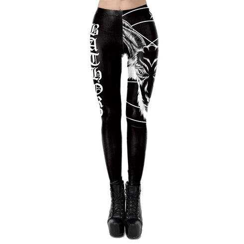 Gothic Steampunk Print Leggings for Women