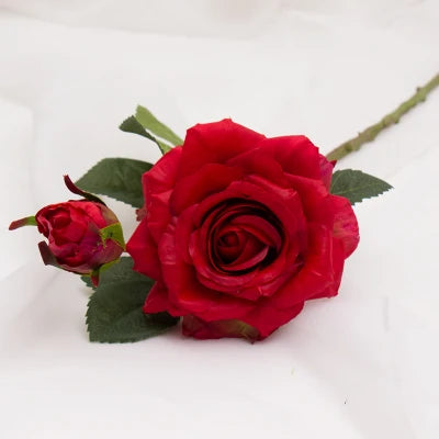 Real Touch Rose Christmas Decorations - Silk Flowers