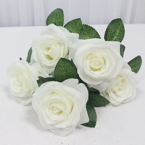34cm Silk Rose Artificial Flower Bouquet - 5 Heads