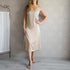 Satin Summer Backless Dress with Spaghetti Straps