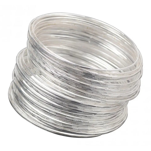 50 Bulk Ultrathin Silver Colour Bangle Bracelets