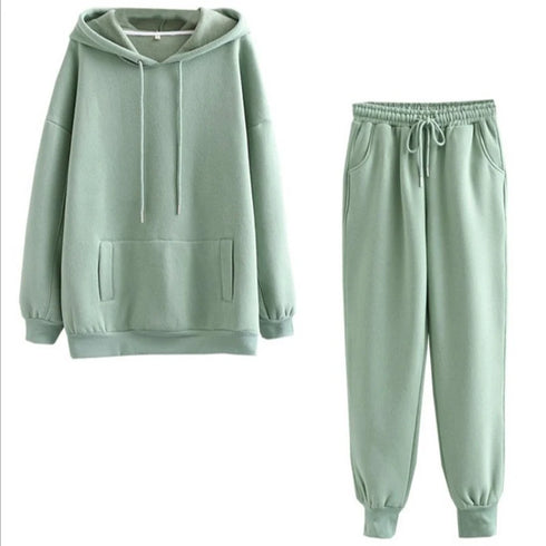 Women's Fleece Hooded Tracksuit Set