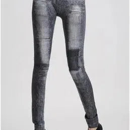 Classic Stretchy Slim Leggings in Imitation Denim