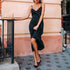 Satin Summer Backless Dress with Spaghetti Straps