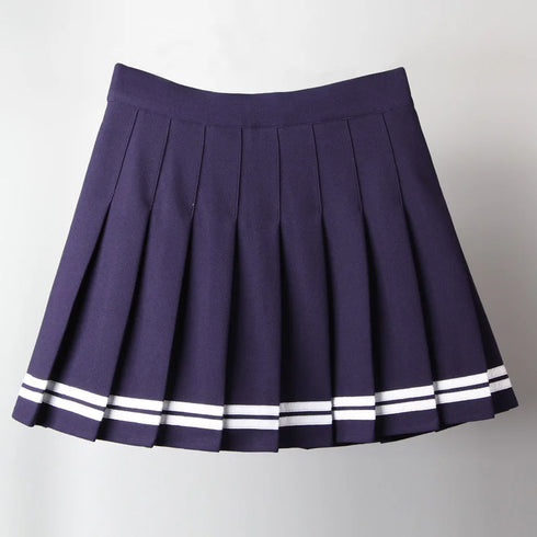 Vintage Korean Style Patchwork Skirt High Waist Mini Skirt