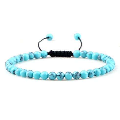 4MM Natural Stone Round Beads Bracelet