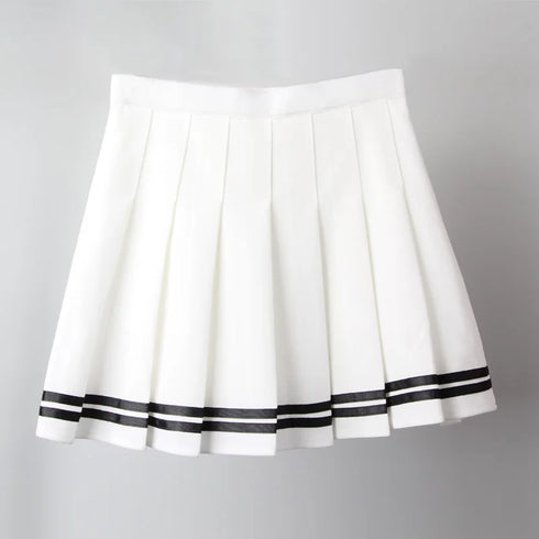 Vintage Korean Style Patchwork Skirt High Waist Mini Skirt