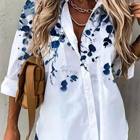 Casual Printed Long Sleeve Top for Women