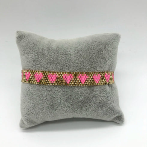 Handmade MIYUKI Bead Rainbow Heart Star Bracelet