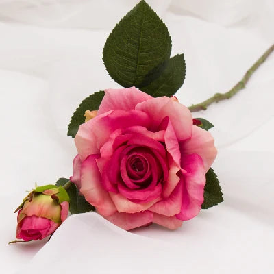Real Touch Rose Christmas Decorations - Silk Flowers