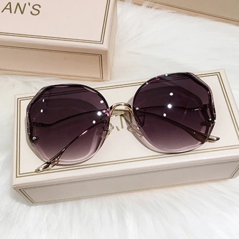 Luxury Round Gradient Sunglasses for Women - UV400 Protection