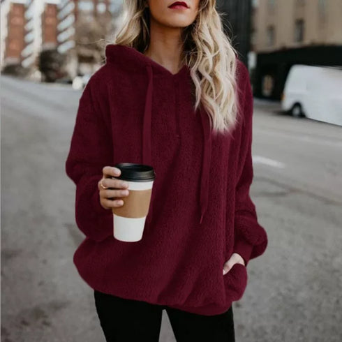 Women's Hooded Long-Sleeved Sweater Coat