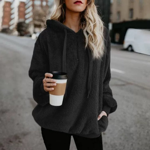 Women's Hooded Long-Sleeved Sweater Coat