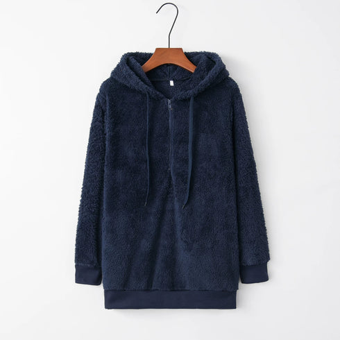 Women's Hooded Long-Sleeved Sweater Coat