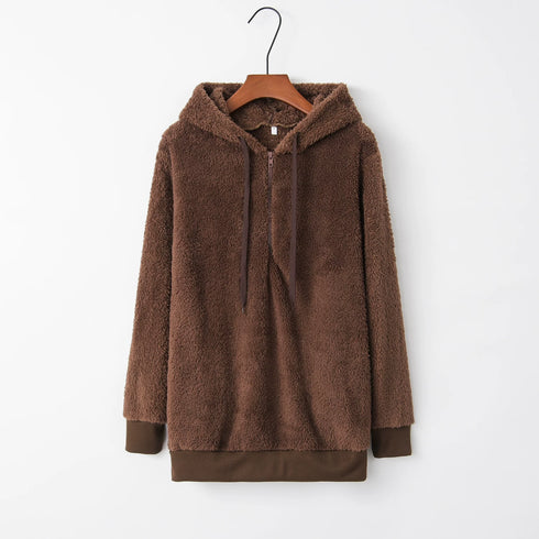 Women's Hooded Long-Sleeved Sweater Coat