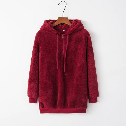 Women's Hooded Long-Sleeved Sweater Coat