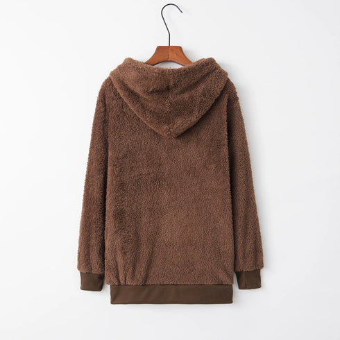 Women's Hooded Long-Sleeved Sweater Coat