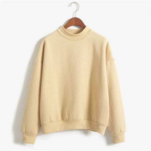 Women's Velvet Turtleneck Long Sleeve Sweatshirt