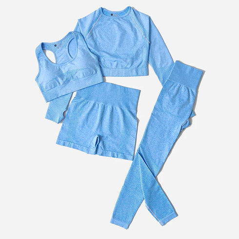 WAREBALL Women's Yoga Set - Long Sleeve Crop Top & Leggings