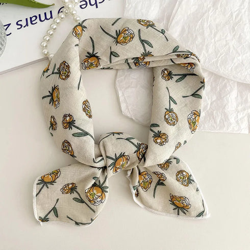 55cm Laies Cotton Linen Square Scarf for Women