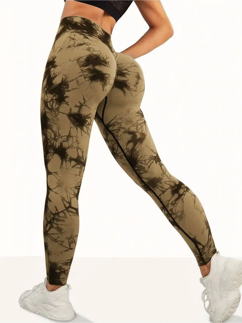 Women's High Waist Seamless Tie-Dye Yoga Leggings