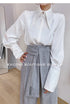 Elegant Satin Silk Blouse with Turn Down Collar
