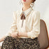 Women's Casual Long Sleeve Blouse with Peter Pan Collar