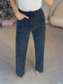 High Waist Straight Leg Denim Jeans with Diamond Detail