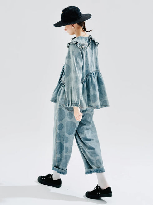 Imakokoni Women's Loose Denim Radish Pants