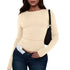 Womens Long Sleeve Bodycon Crop Top - Solid Colours