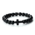 Jesus Cross Natural Stone Bracelet for Men