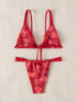 Floral Print Triangle Bikini Set with Brazilian Bottoms