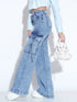 Women's Washed Cargo Jeans with Multiple Pockets