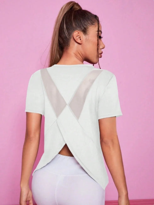 Women's Loose Fit Yoga Top with Mesh Back