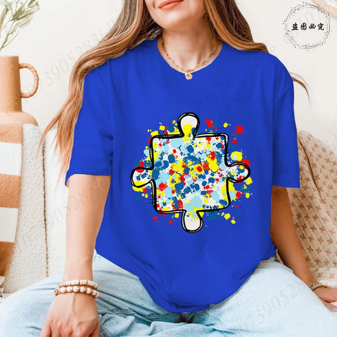 Trendy Women's Autism Awareness Graphic T-Shirt