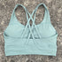 Solid Colour Cross Back Sports Bra with Multiple Straps