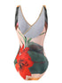 Floral Print Lace-Up Women's Bikini Set