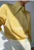 Elegant Satin Silk Blouse with Turn Down Collar