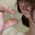 Inlaid Zircon Gold Colour Flower Earrings Unique Design Fashion Jewelry