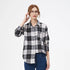 Loose Women's Plaid Shirt - Long Sleeve Casual Blouse