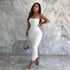 Elegant Bodycon Midi Dress for Women - Black & White