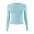 Womens Long Sleeve Bodycon Crop Top - Solid Colours