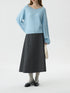 Wool High Waisted A-line Skirt for Women