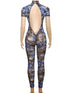Colorful Print Backless Jumpsuit for Women