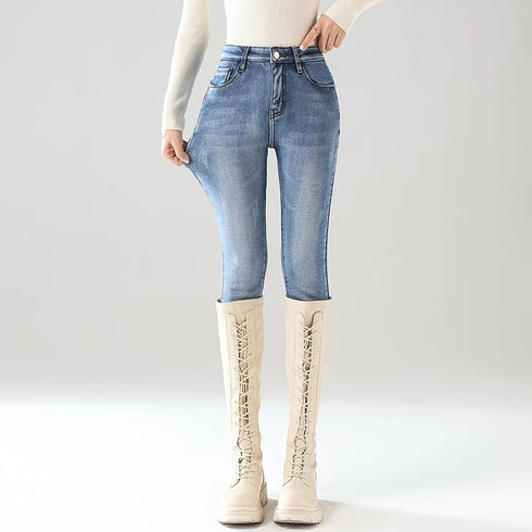 Women's Fleece-Lined Skinny Jeans