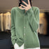 100% Pure Merino Cashmere O-Neck Cardigan for Women