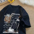 Unisex Oversized Cartoon Print T-shirt in Plus Sizes